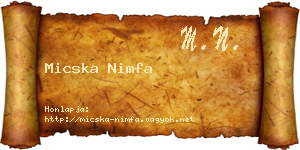 Micska Nimfa névjegykártya